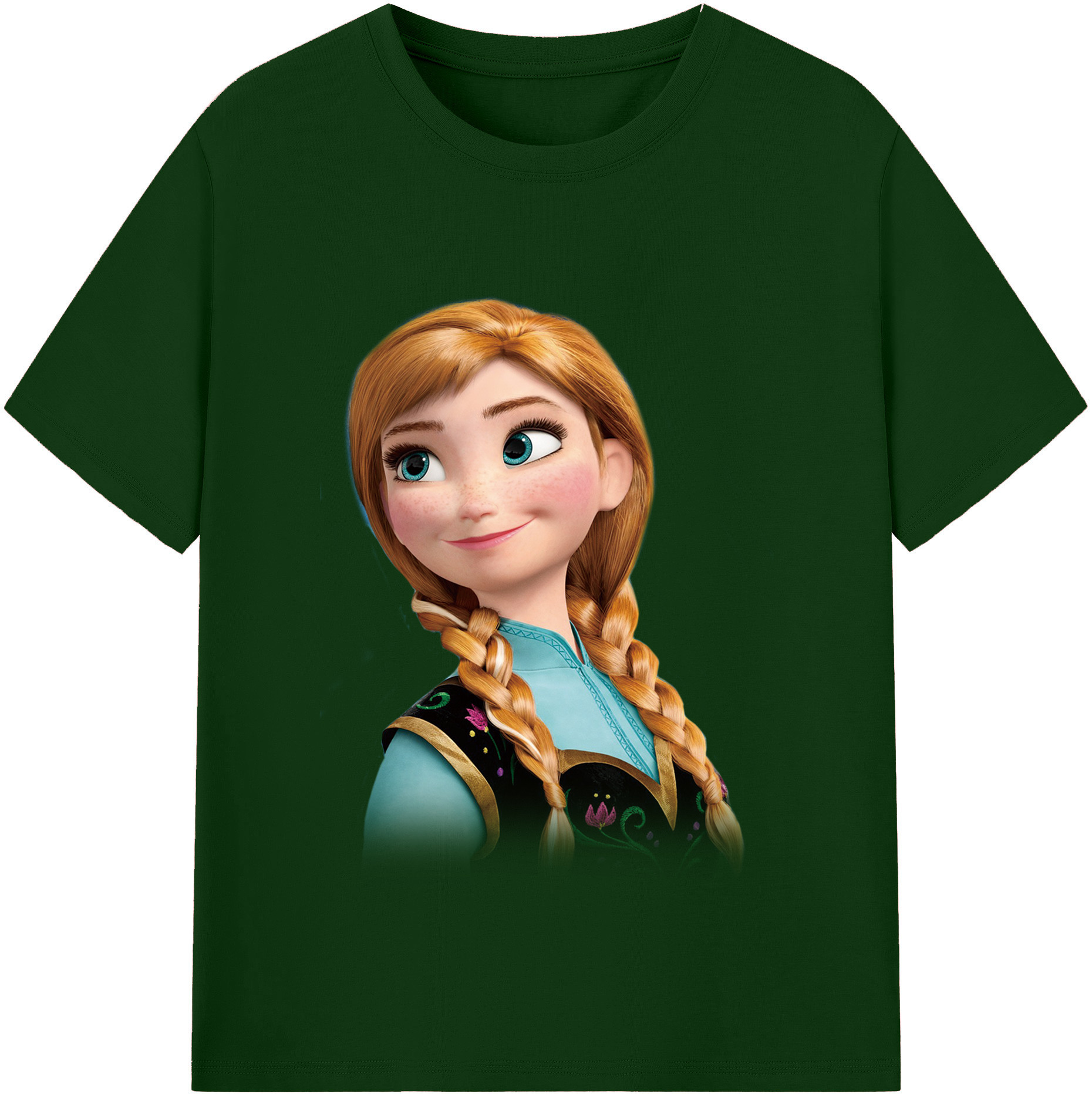 （画像用） アナと雪の女王 アンナ エルサ Frozen Anna Elsa 綿100％半袖Tシャツ（フロントプリント）
